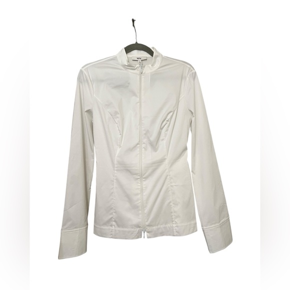Khy White Poplin Collared Zip Shirt - Picture 2 of 9